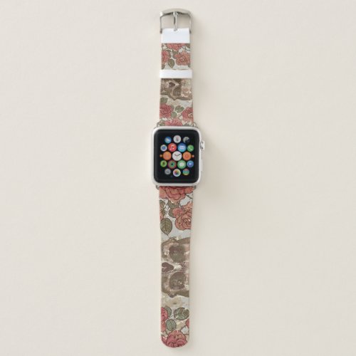Retro Skulls and Roses Ornament Apple Watch Band