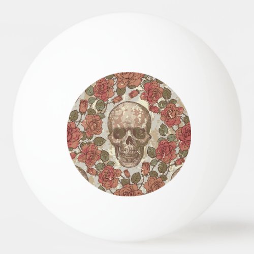 Retro Skulls and Roses Ornament Ping Pong Ball