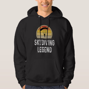 Retro Skydiving Legend Skydiver Sunset Parachute Hoodie
