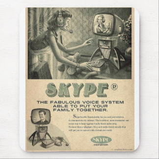 Retro Skype Social Media Ad by Send My Love Mouse Pad