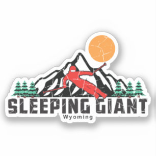 Retro Sleeping Giant Ski Sticker