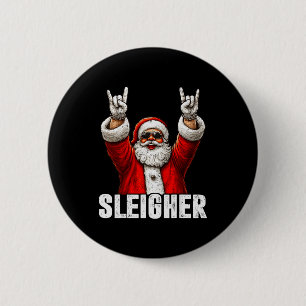 Retro Sleighing Math Problems Santa Math Teacher C Button