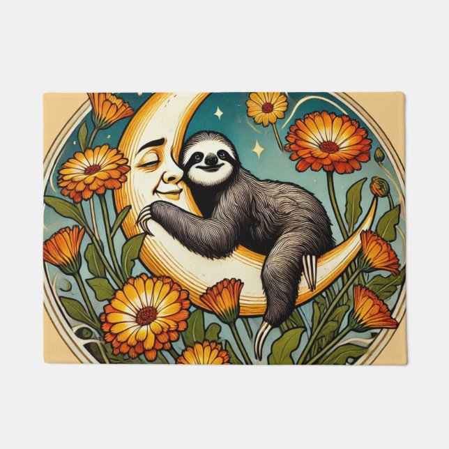 Retro Sloth                                        Doormat (Front)