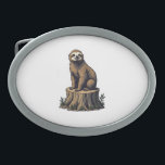 Retro Sloth Engraving Wildlife Shirt (3) Belt Buckle<br><div class="desc">Retro Sloth Engraving Wildlife Shirt (3)</div>