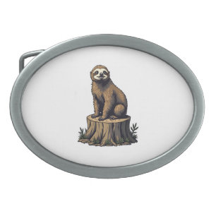 Retro Sloth Engraving Wildlife Shirt (3) Belt Buckle