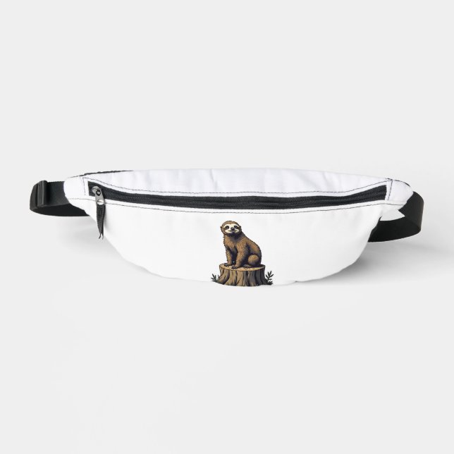 Retro Sloth Engraving Wildlife Shirt (3) Fanny Pack (Front)