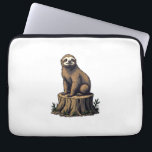 Retro Sloth Engraving Wildlife Shirt (3) Laptop Sleeve<br><div class="desc">Retro Sloth Engraving Wildlife Shirt (3)</div>