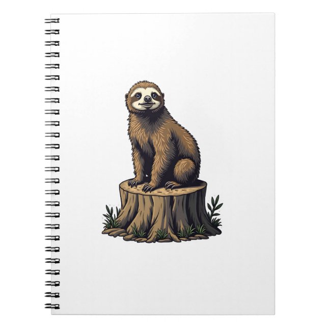 Retro Sloth Engraving Wildlife Shirt (3) Notebook (Front)