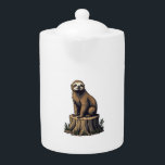 Retro Sloth Engraving Wildlife Shirt (3) Teapot<br><div class="desc">Retro Sloth Engraving Wildlife Shirt (3)</div>