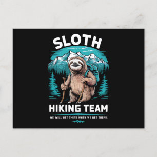 Retro Sloth Hiking Team Vintage Gift Postcard
