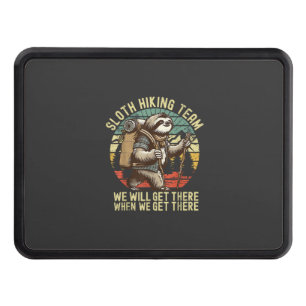 Retro Sloth Hiking Team We'll get There When we ge Hitch Cover