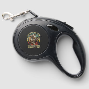 Retro Sloth Hiking Team We'll get There When we ge Retractable Pet Leash