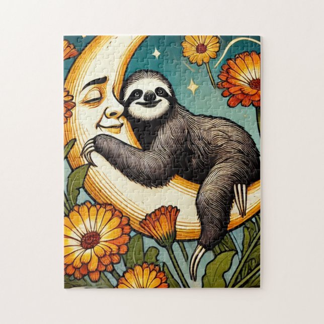 Retro Sloth                                        Jigsaw Puzzle (Vertical)