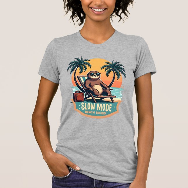 Retro Sloth Vacation Shirt Funny Tropical Relax De (Front)