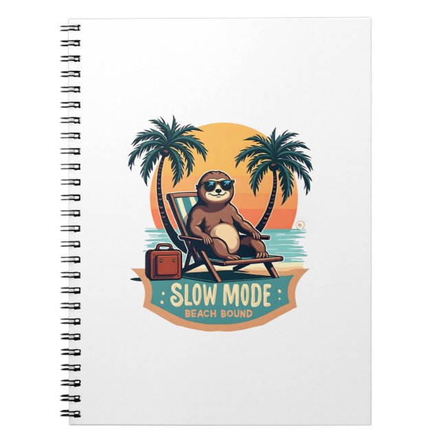 Retro Sloth Vacation Shirt Funny Tropical Relax De Notebook (Front)