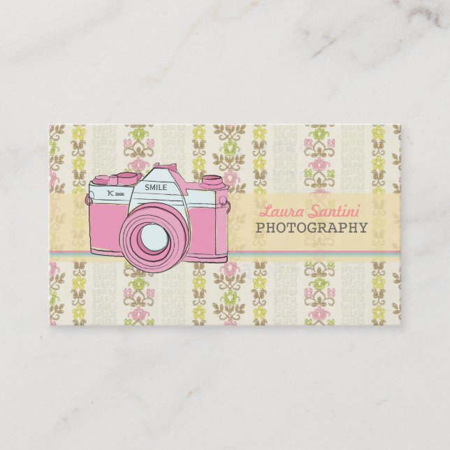 Retro SLR Camera Photography Business Cards (Front)