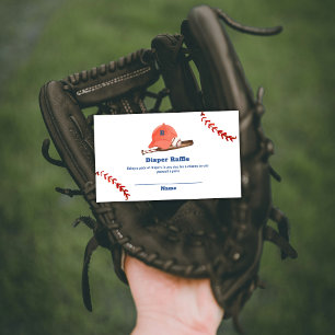 Retro Slugger Baseball Diaper Raffle Baby Shower  Enclosure Card