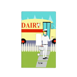 Retro Small Town Milkman Light Switch Cover