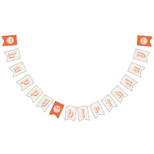 Retro Smile Happy Birthday Bunting Flags