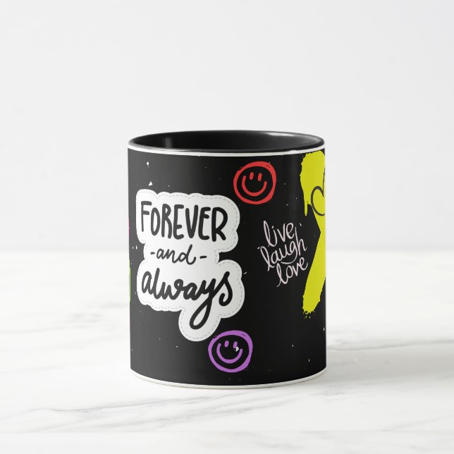 Retro Smile Mug Funny Smiley Face Cool Design (Center)