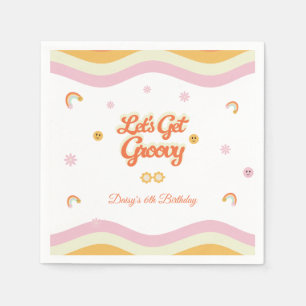 Retro Smiles Let's Get Groovy Kids Birthday Napkins