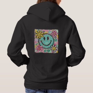 Retro Smiley Face Flower Hoodie