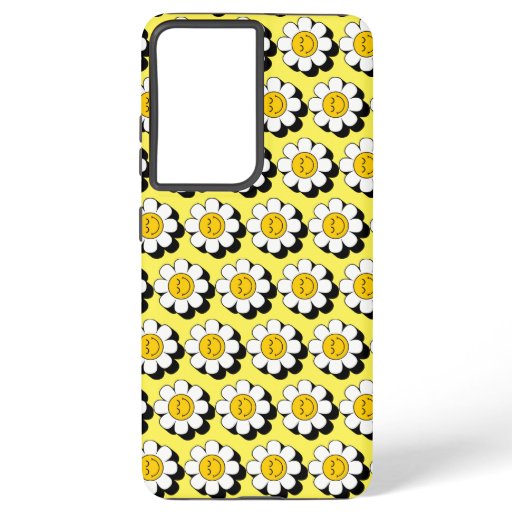 Retro Smiley Happy Flower Samsung Galaxy S21 Ultra Case
