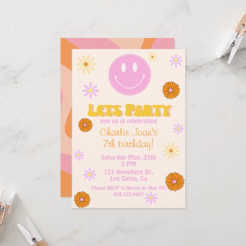 Retro Smiley Invitation