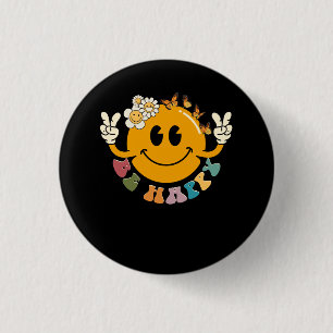 Retro Smiley Smile Face Be Happy Face Trendy Have Button