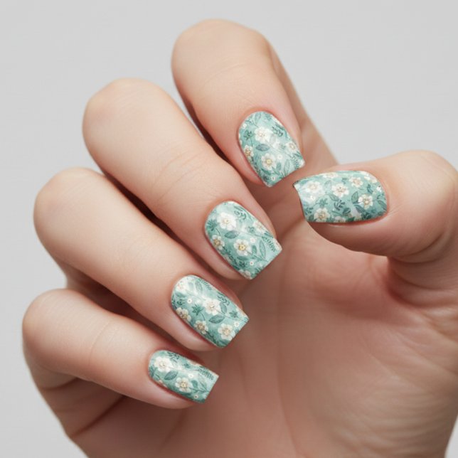 Retro Smiling Daisies Pattern – Groovy 70s Boho Minx Nail Art (Creator Uploaded)