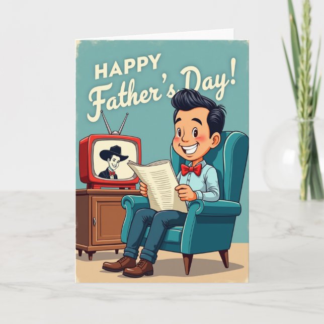 Retro Smiling Fathers Day Card (Front)