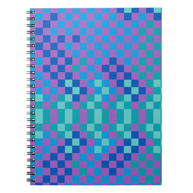 Retro Snake Checker Checkered Pattern Notebook | Zazzle