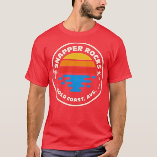 Retro Snapper Rocks Gold Coast Australia Vintage B T_Shirt