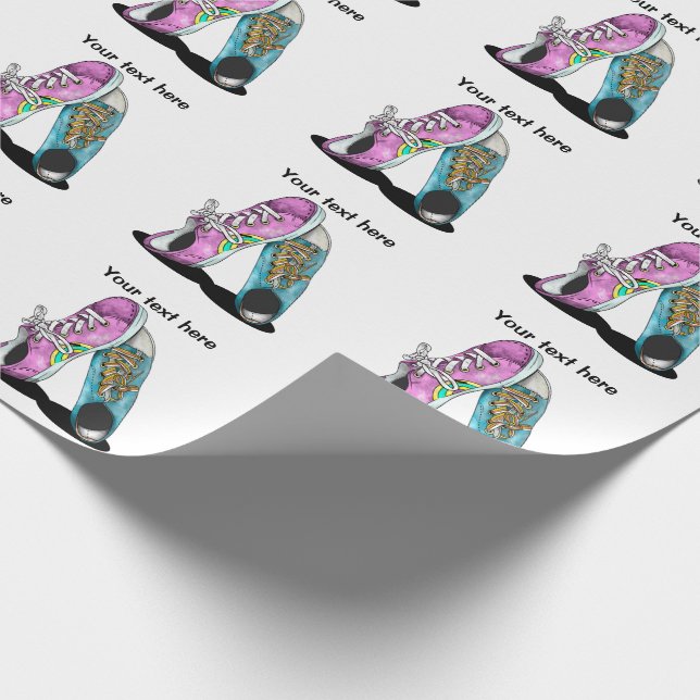 Retro sneakers Boyfriend Girlfreind Wrapping Paper (Corner)