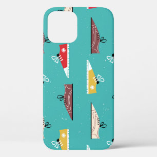 Retro sneakers: vintage seamless pattern. iPhone 12 case