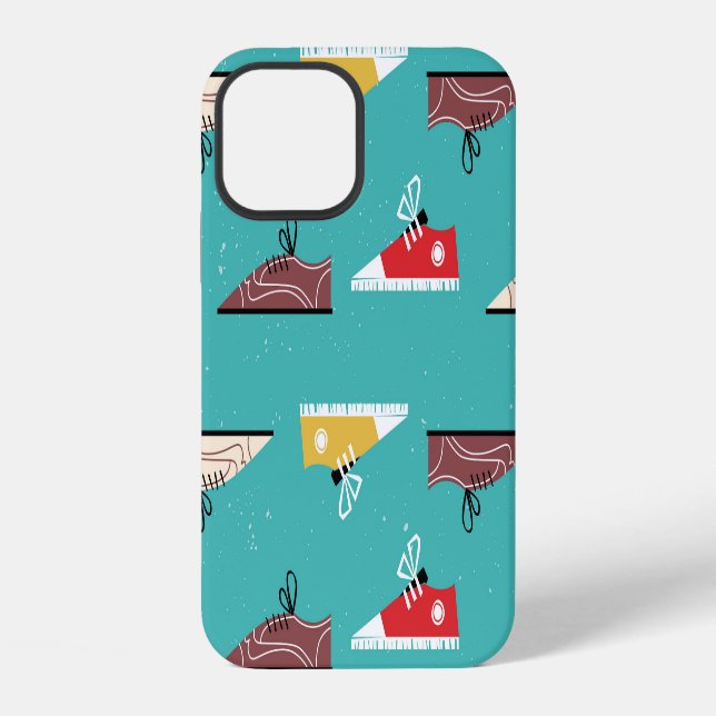 Retro sneakers: vintage seamless pattern. iphone case (Back)