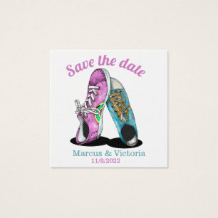 Retro Sneakers Wedding Save the date