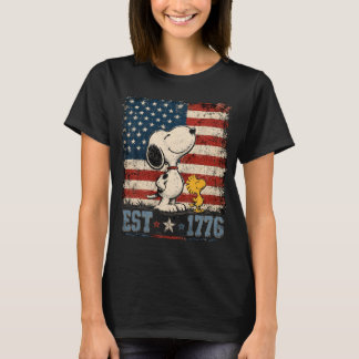 Retro Snoopy 4th of July Dog PNG, American Flag T-Shirt