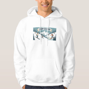 Retro "Snow Season" Winter Skiing & Snowboarding Hoodie