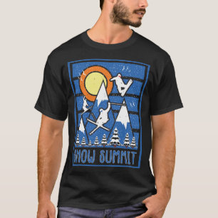 Retro Snow Summit Ski Sunset T-Shirt