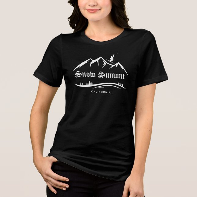 Retro Snow Summit Ski T-Shirt Tri-Blend Shirt (Front)
