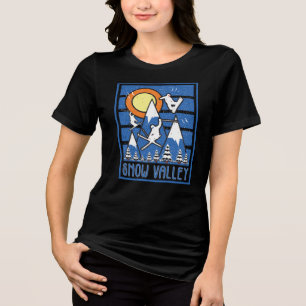 Retro Snow Valley Ski Sunset Hoodie Tri-Blend Shirt
