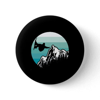 Retro Snowboard Downhill Snowboard Snowboarding Gi Button