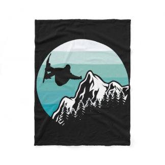 Retro Snowboard Downhill Snowboard Snowboarding Gi Fleece Blanket