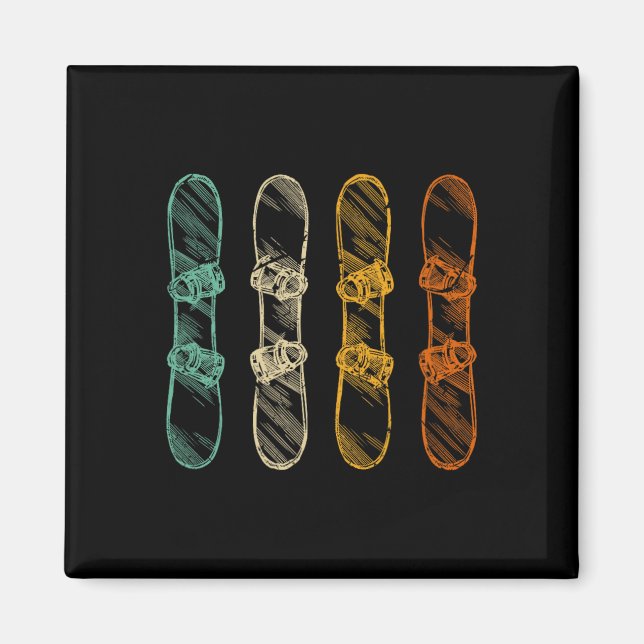 Retro Snowboard Snowboarding  Magnet (Front)