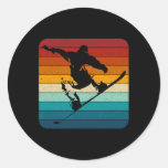Retro Snowboard - Vintage Snowboarder1  Classic Round Sticker