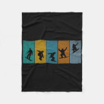 Retro Snowboard - Vintage Snowboarder  Fleece Blanket