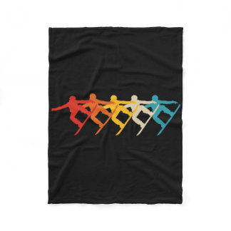 Retro Snowboarder Snowboarding Men Women Kids Boys Fleece Blanket