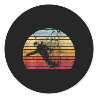 Retro Snowboarder Snowboarding Ski Holiday Snowboa Classic Round Sticker