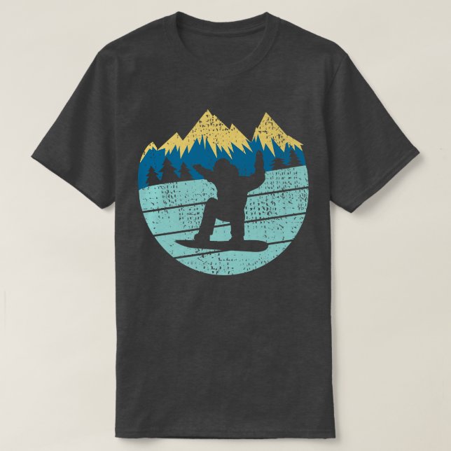 Retro Snowboarder Snowboarding Snow Winter Sports  T-Shirt (Design Front)